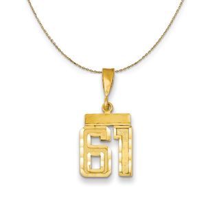 14k Yellow Gold, Varsity, Sm D/C Necklace Number 61 - 16 Inch